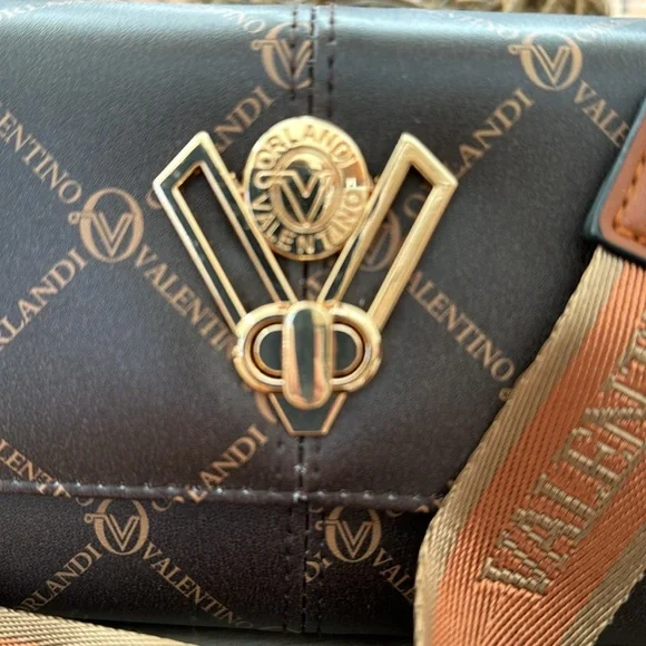 Valentino Orlandi vegan leather wallet crossbody w/guitar strap & turnlock NWT - Picture 2 of 5